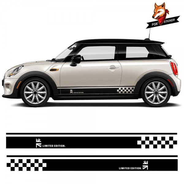 Car Door Side Decal Stickers Customized Car Side Skirt Decal for MINI Cooper R50 R52 R53 R56 R57 R58 R59 F55 F56 F54 F60 R60 R61
